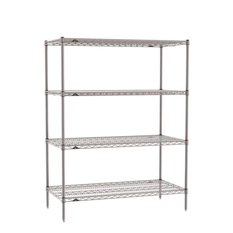 bfkohozaqwbk4k1k01tryu86yk5ykcjq.jpg The Metro SE-244863K4-S-4 Super Erecta Unit in Metroseal Gray Epoxy features a 24 x 48 x 63 four-tier design. Its open, minimalist style with adjustable shelves makes it perfect for versatile storage in both home and industrial settings.