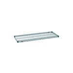 The Metro Super Erecta 1848NK3 Industrial Wire Shelf in Metroseal Green Epoxy, featuring an 18 x 48 grid-patterned rectangular design and a small red logo on the front edge, is showcased against a plain white background.