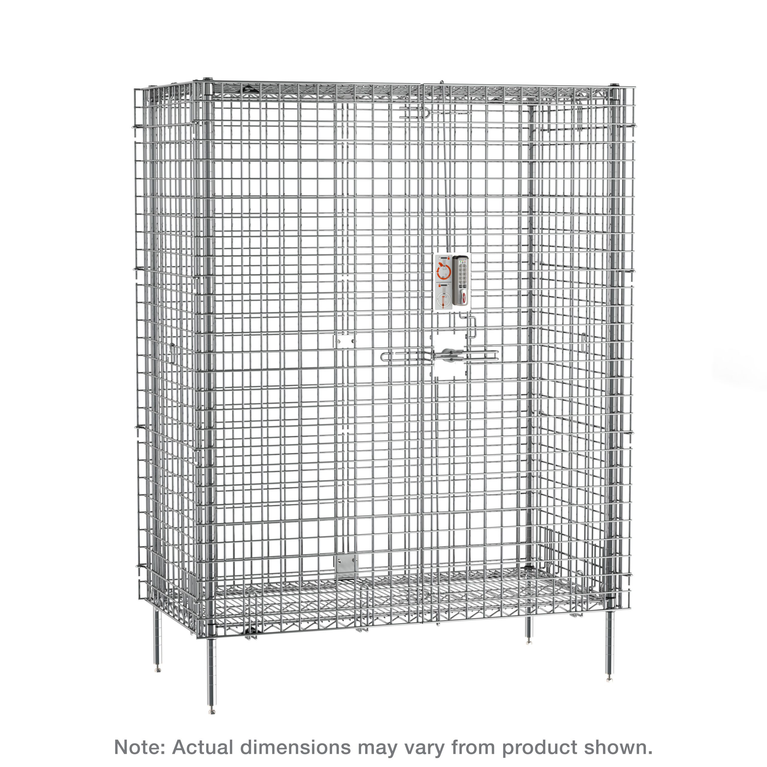 Super Erecta Stationary Security Shelving Unit with Electronic PIN Lock Chrome