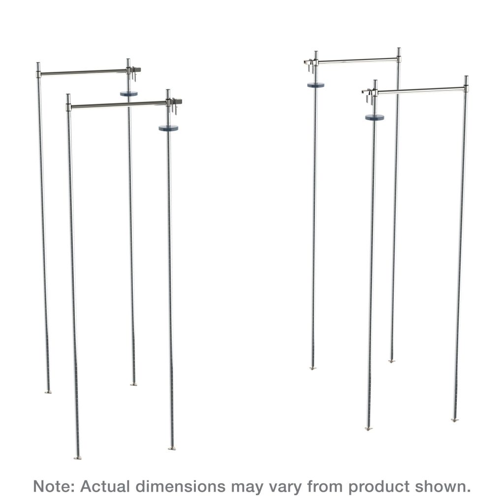 Top-Track Stationary End Unit Kit for 18" Wide Super Erecta Wire Shelving Chrome