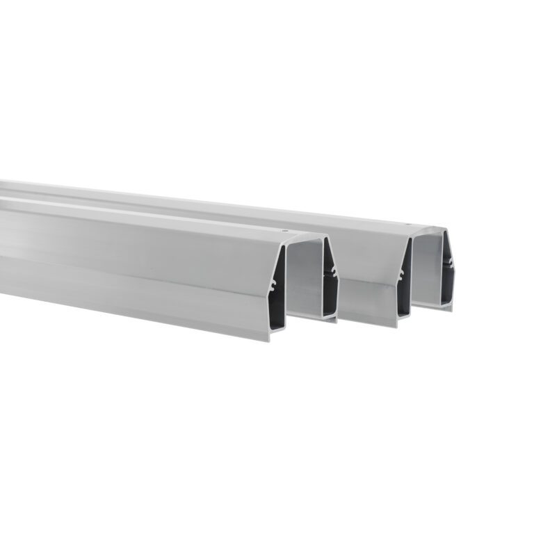 oxxf4kw5j50vqh2kp3uu9jcqqiqbclq8.jpg Three vertical metallic beams with a hollow rectangular cross-section, 9 tall, feature a smooth silver finish against a plain white background. They are part of the Metro TTS9NA Top-Track Overhead Track Shelving Track Set.