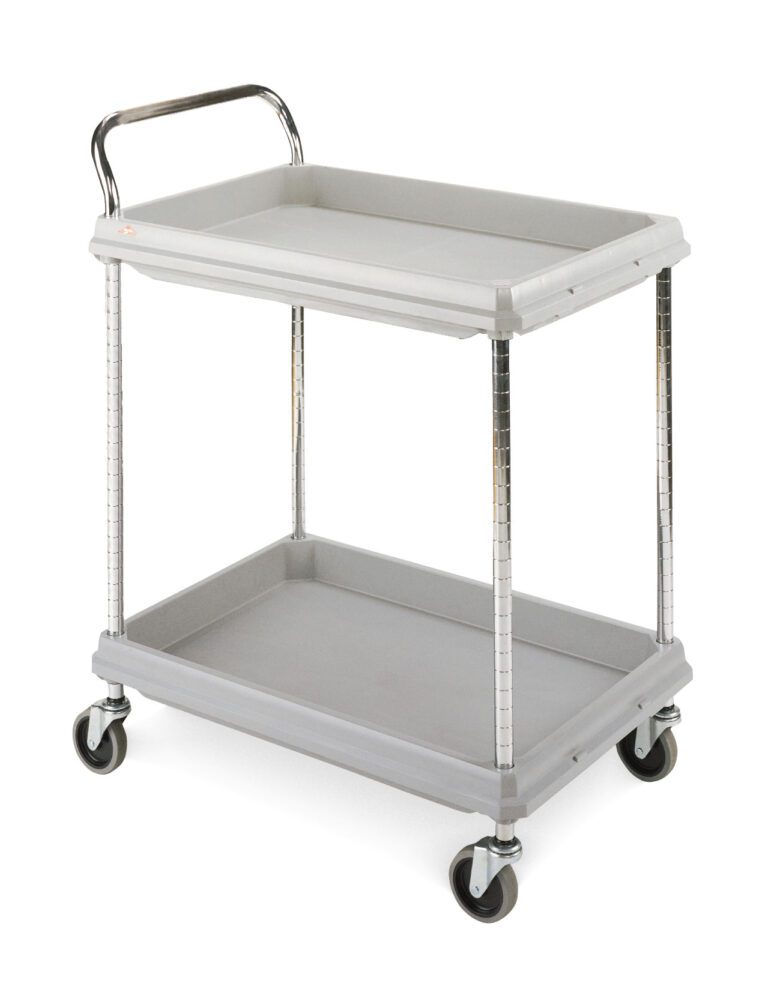 p7o1s439tailkvttygekx48kfgjgcfcj.jpg The Metro BC2636-2DG Utility Cart, 26 x 36, in gray, features raised-edge shelves and a sturdy metal handle. It rolls easily on swivel wheels, offering simple and functional mobility.