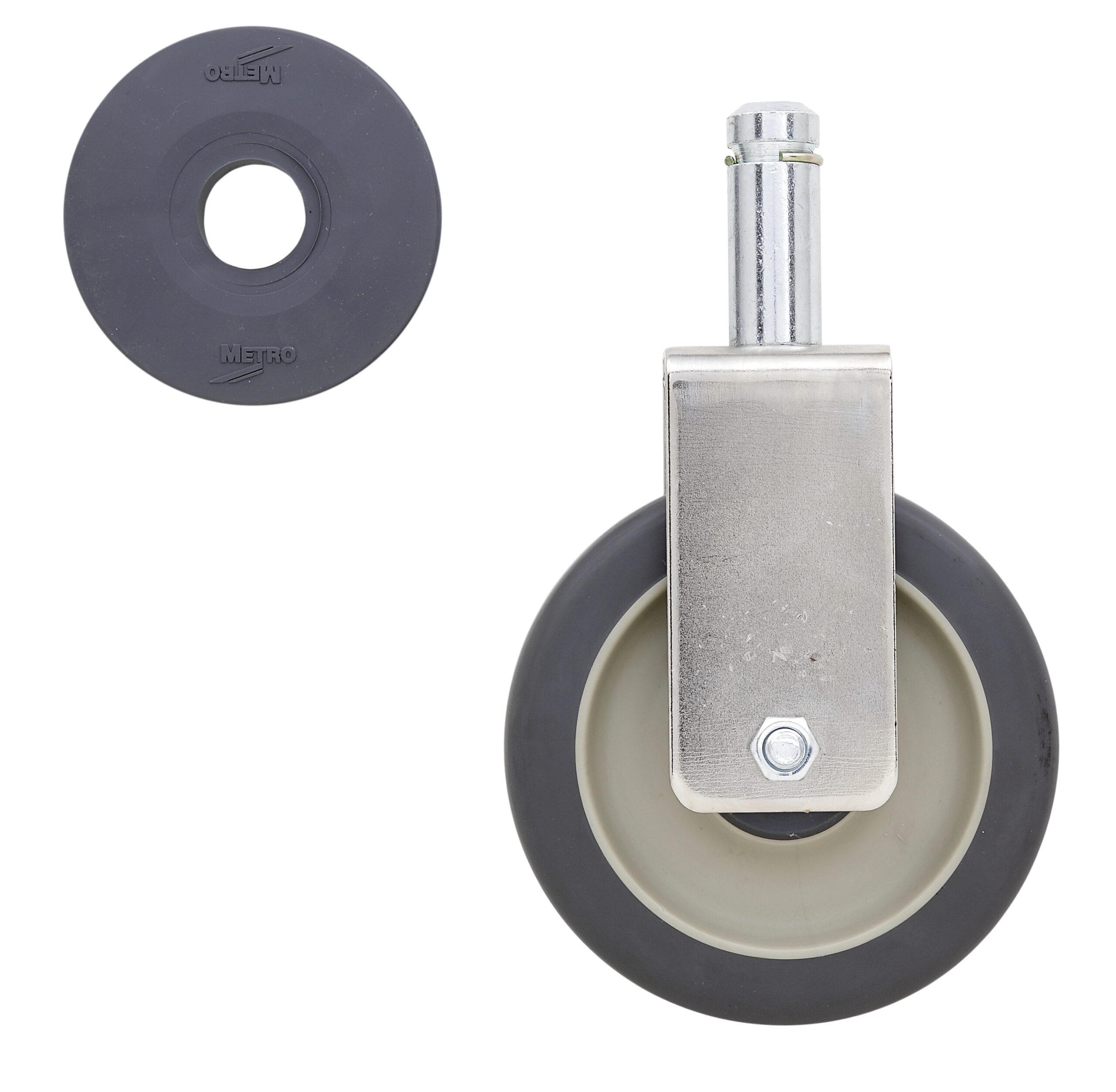 5" Polyurethane Rigid Stem Caster for Super Erecta Industrial Wire Shelving Racks