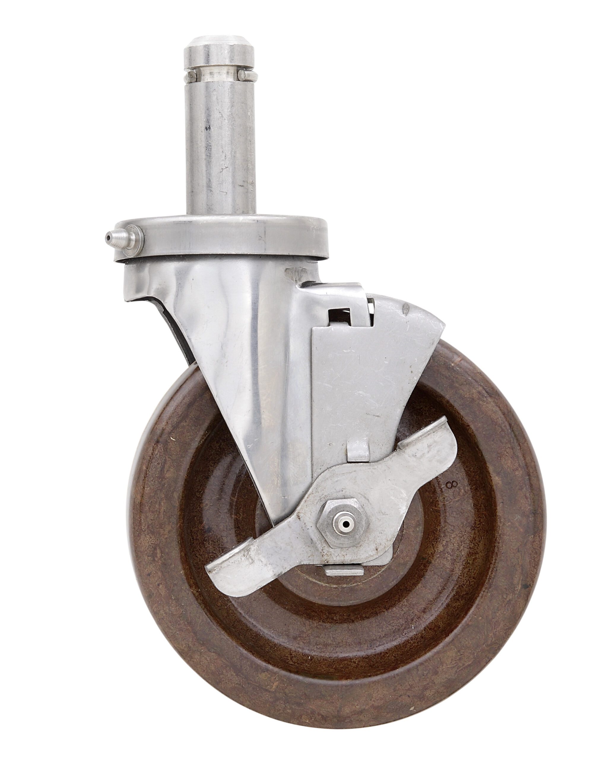 5" Phenolic High-Temperature Autoclave Swivel/Brake Stem Caster for Super Erecta Industrial Wire Shelving Racks