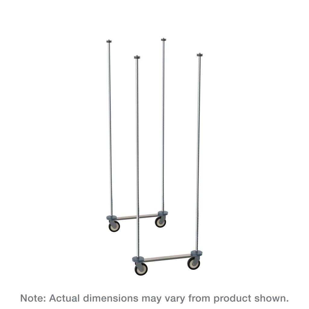 Top-Track Mobile Unit Kit for 18" Wide Super Erecta Wire Shelving, Chrome