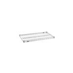 The Metro Super Erecta 2136NC Industrial Wire Shelf, Chrome, 21 x 36, features a sleek rectangular mesh grid design for sturdy storage or organizational needs against a crisp white background.