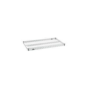The Metro Super Erecta 2136NC Industrial Wire Shelf, Chrome, 21 x 36, features a sleek rectangular mesh grid design for sturdy storage or organizational needs against a crisp white background.