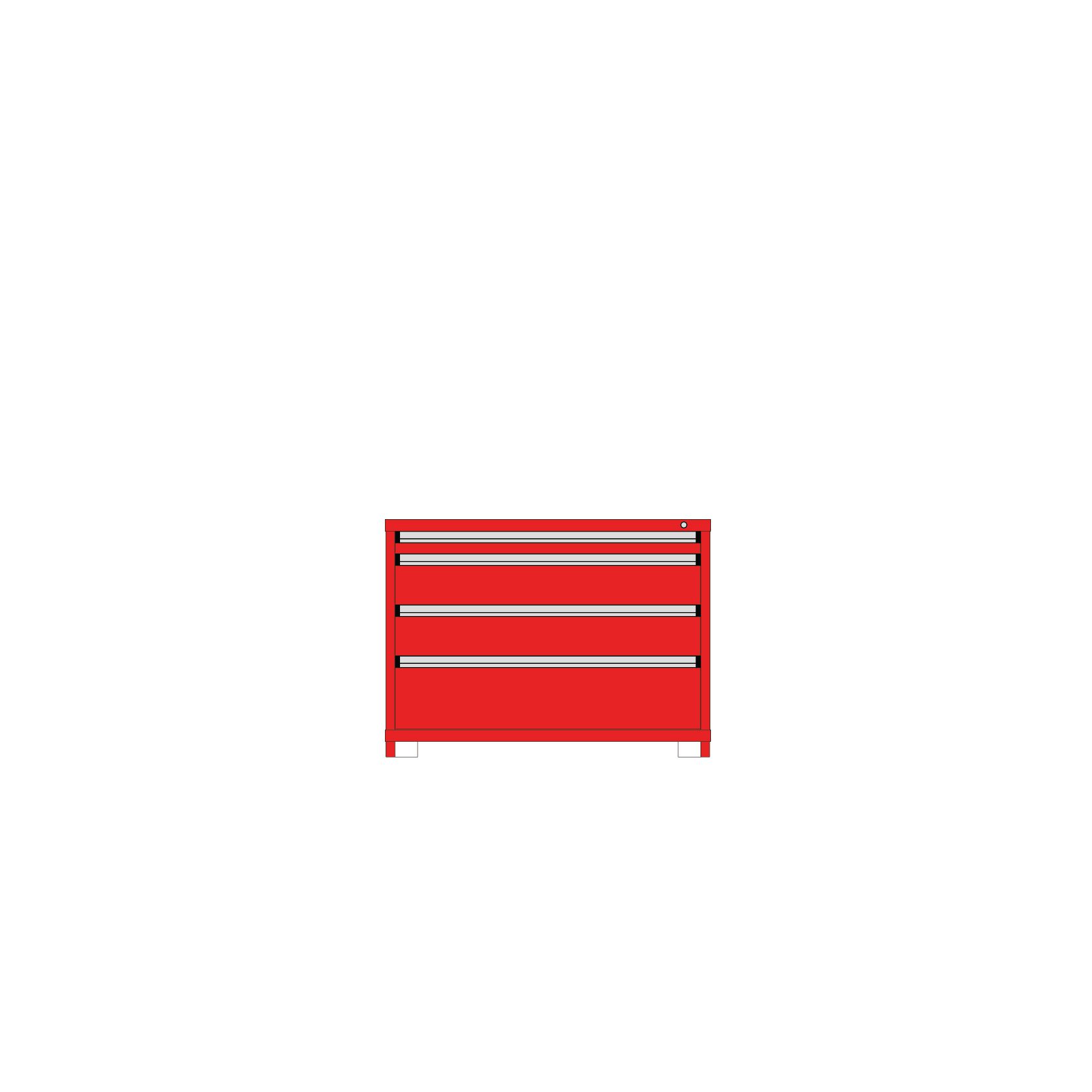 Borroughs Modular Drawer Cabinet Fork Truck Base, 4 Drawers-