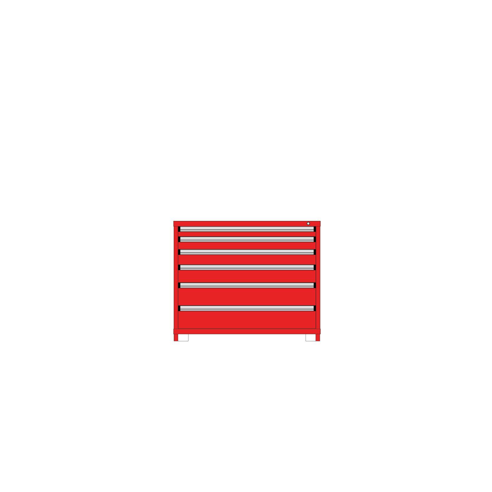 Borroughs Modular Drawer Cabinet Fork Truck Base, 6 Drawers- 37"H x 45-3/16"W x 29-1/4"D