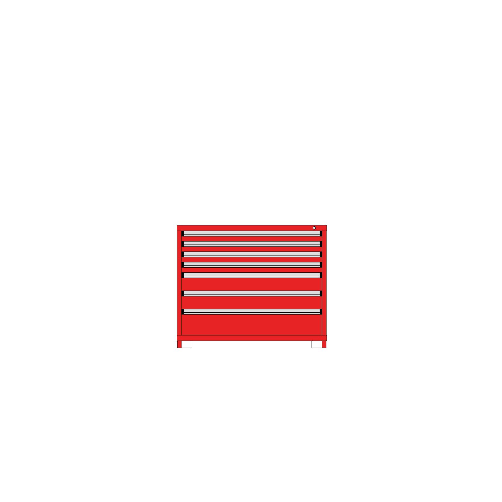 Borroughs Modular Drawer Cabinet Fork Truck Base, 7 Drawers-
