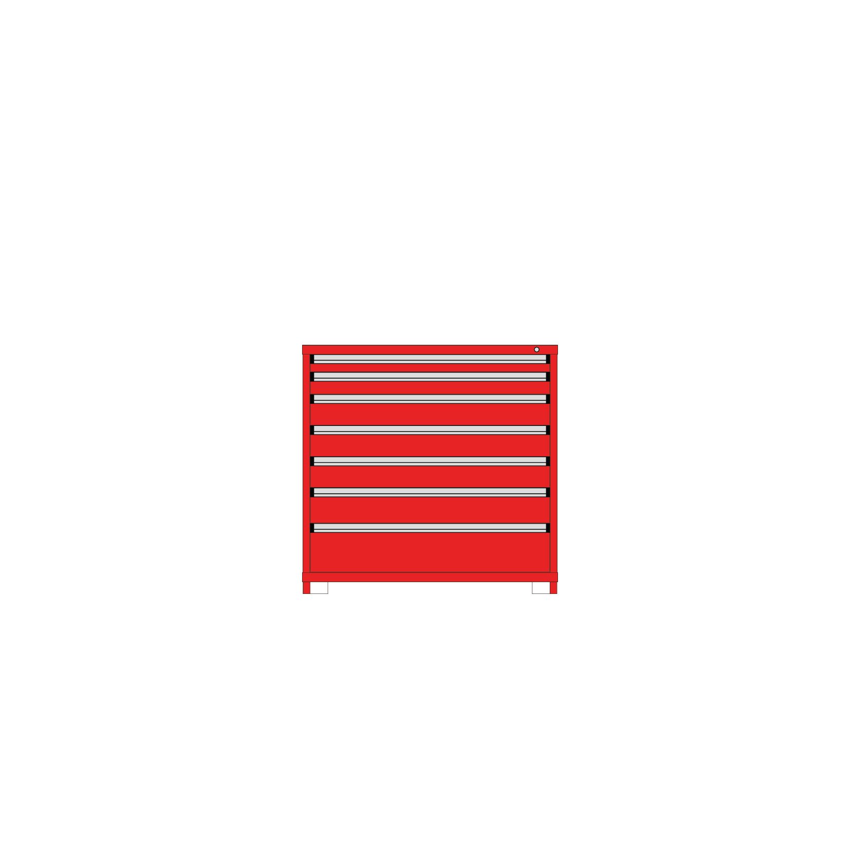 Borroughs Modular Drawer Cabinet Fork Truck Base, 7 Drawers-