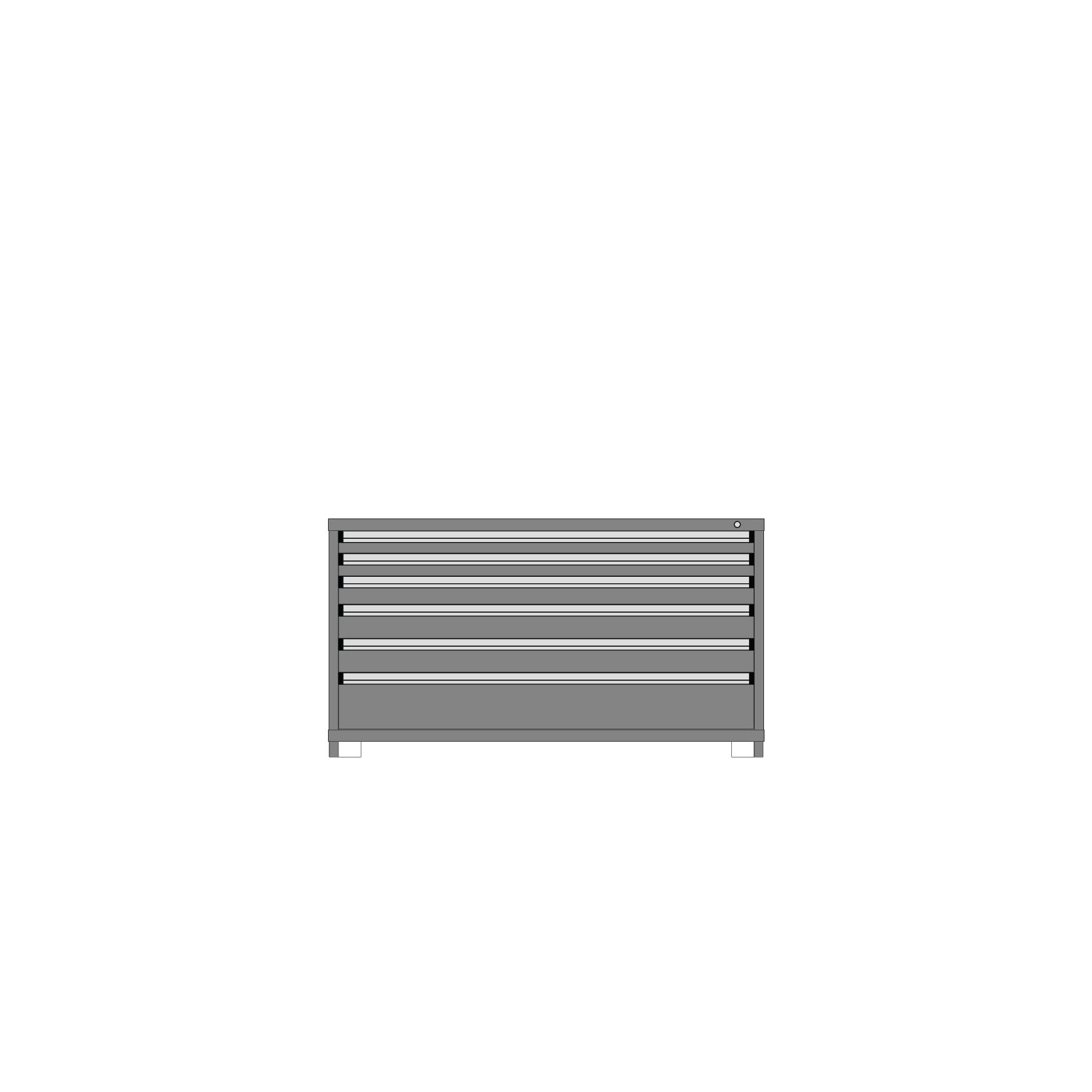 Borroughs Modular Drawer Cabinet Fork Truck Base, 6 Drawers- 33"H x 60-3/8"W x 29-1/4"D