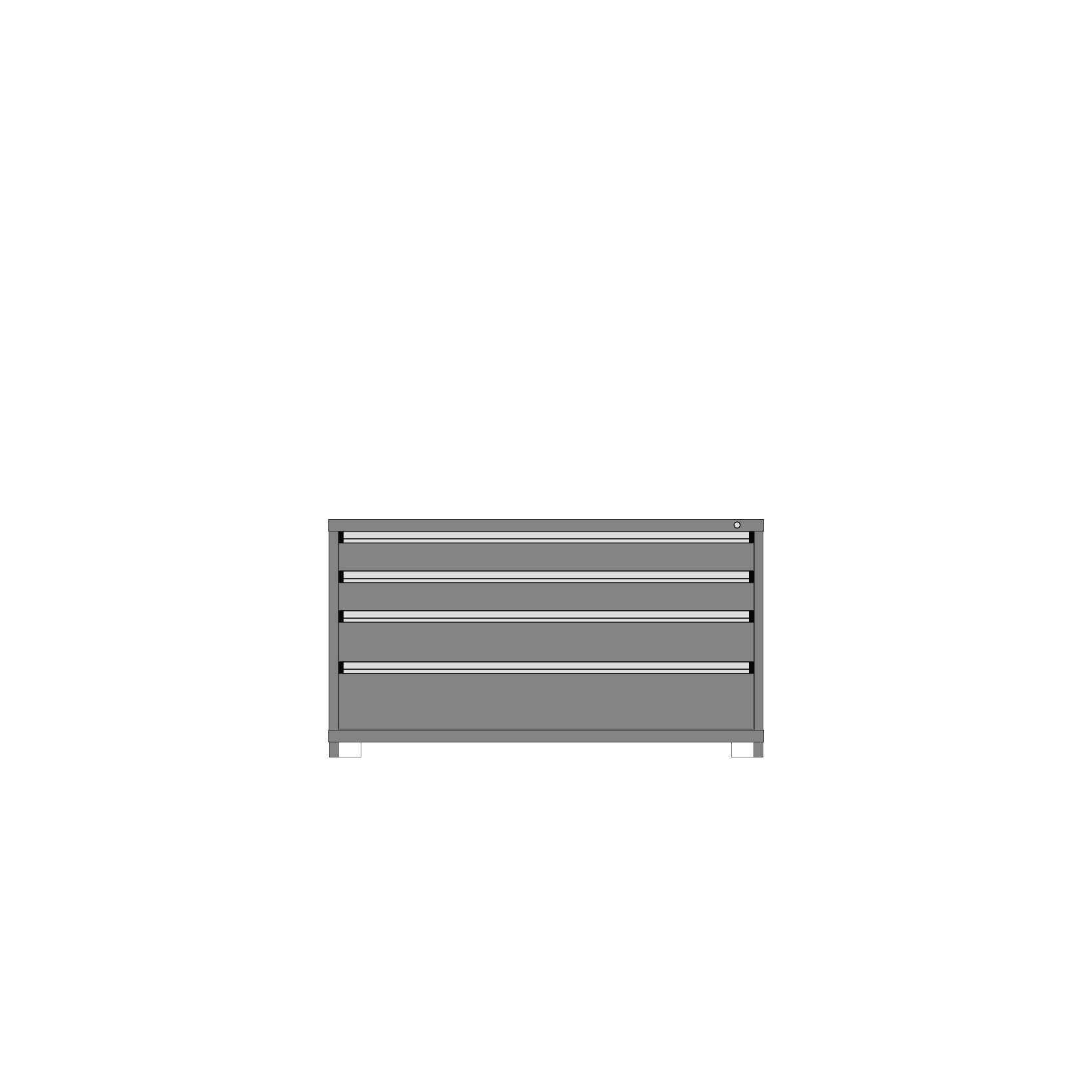 Borroughs Modular Drawer Cabinet Fork Truck Base, 4 Drawers-