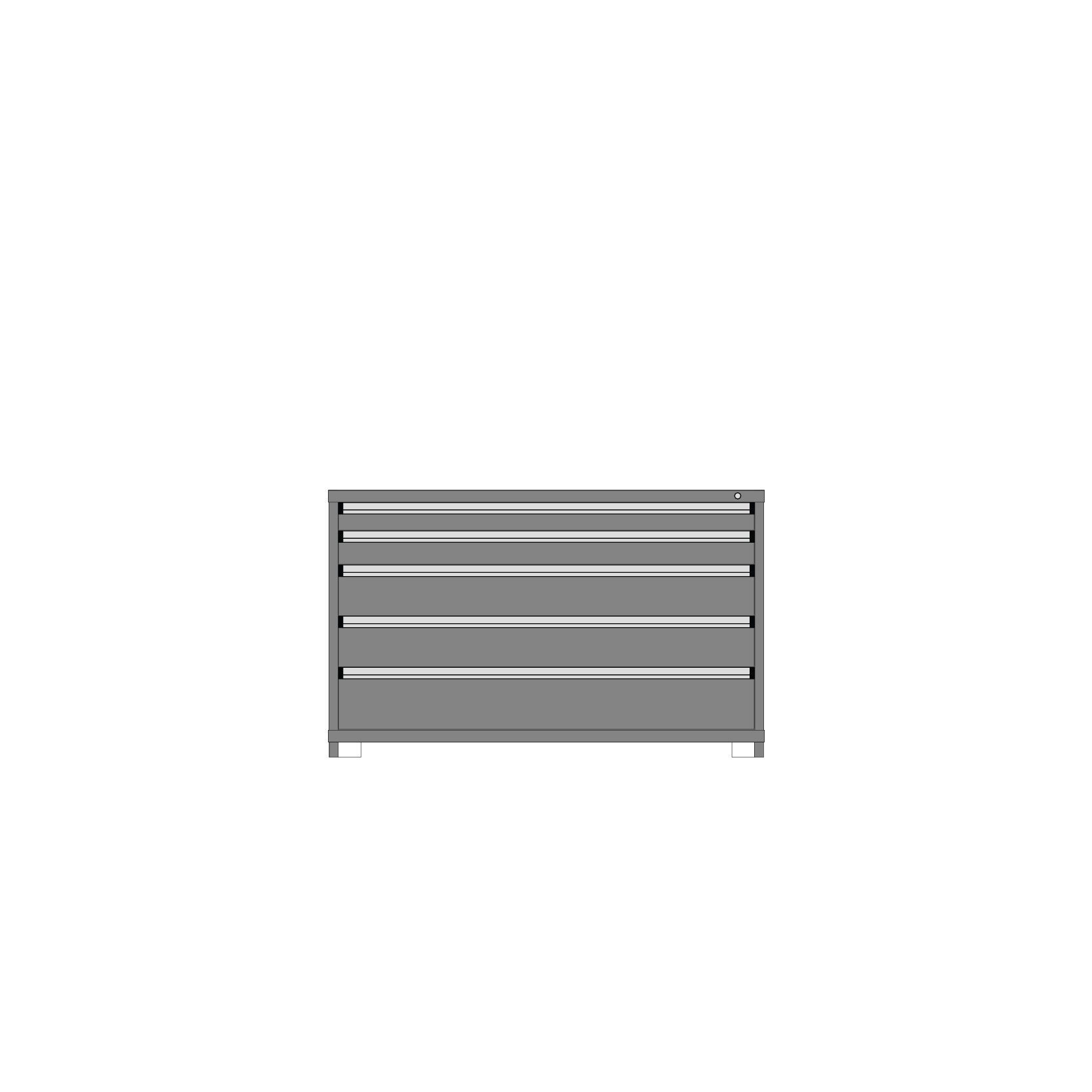 Borroughs Modular Drawer Cabinet Fork Truck Base, 5 Drawers-