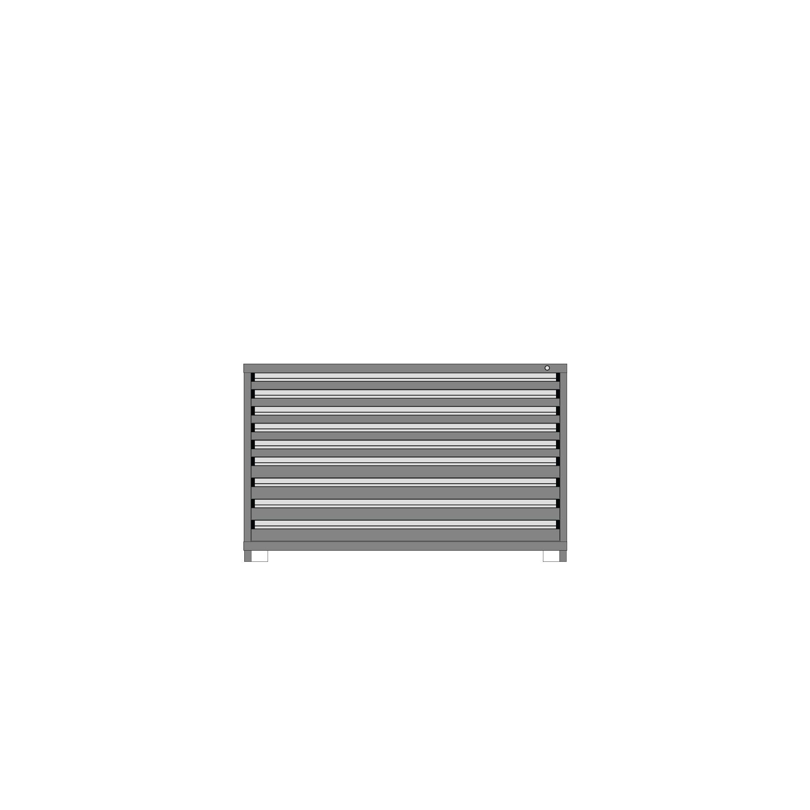 Borroughs Modular Drawer Cabinet Fork Truck Base, 9 Drawers-