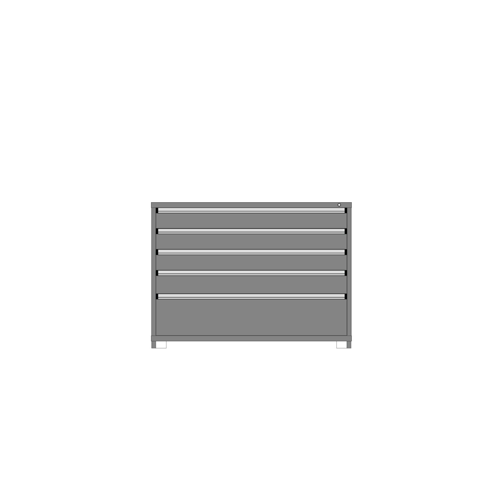 Borroughs Modular Drawer Cabinet Fork Truck Base, 5 Drawers-