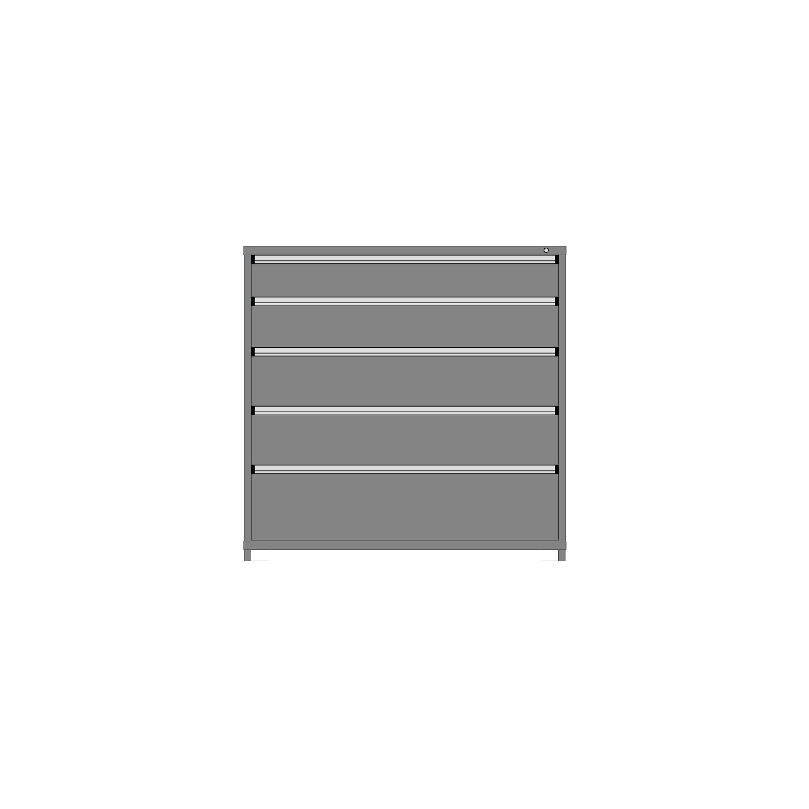 Borroughs Modular Drawer Cabinet Fork Truck Base, 5 Drawers-