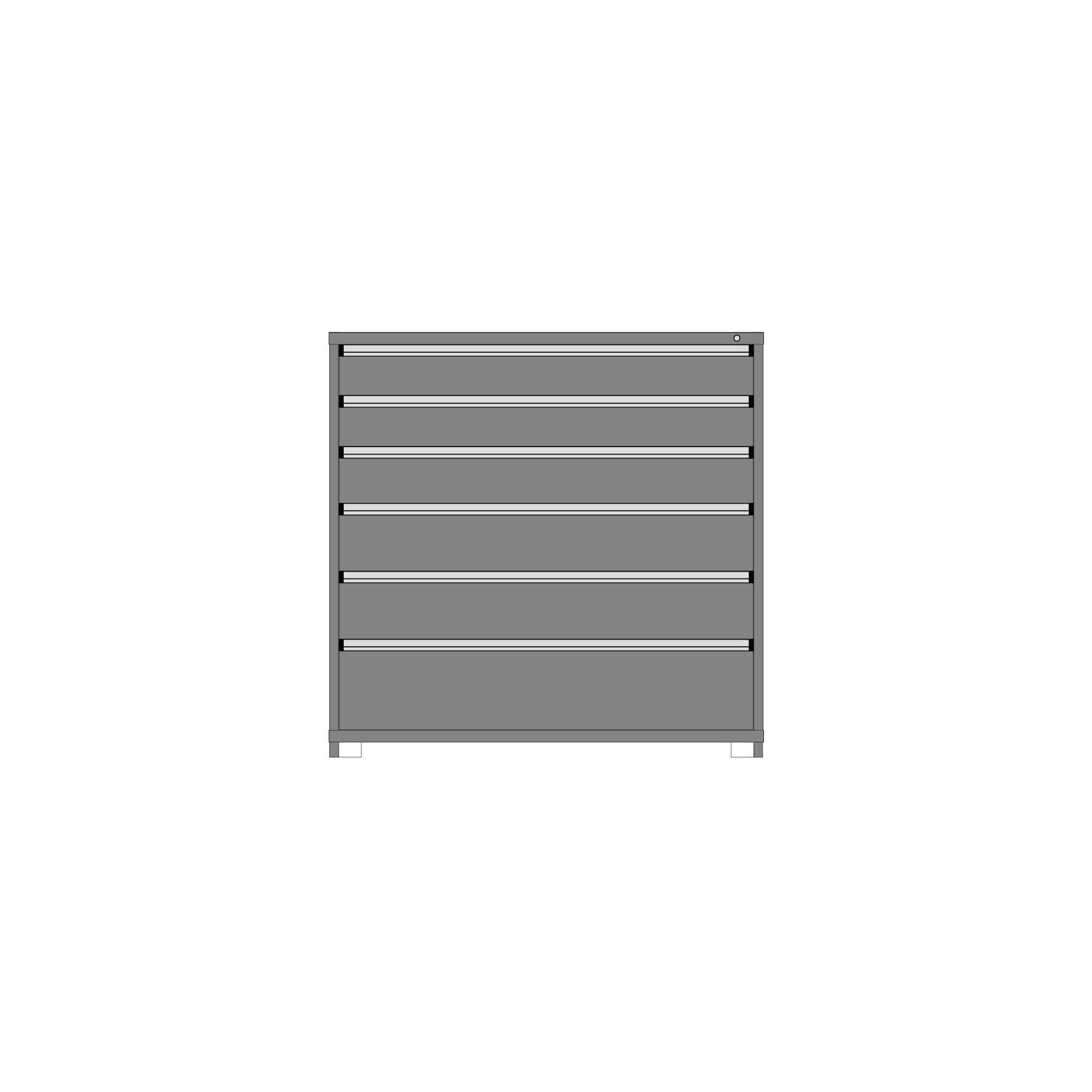 Borroughs Modular Drawer Cabinet Fork Truck Base, 6 Drawers-