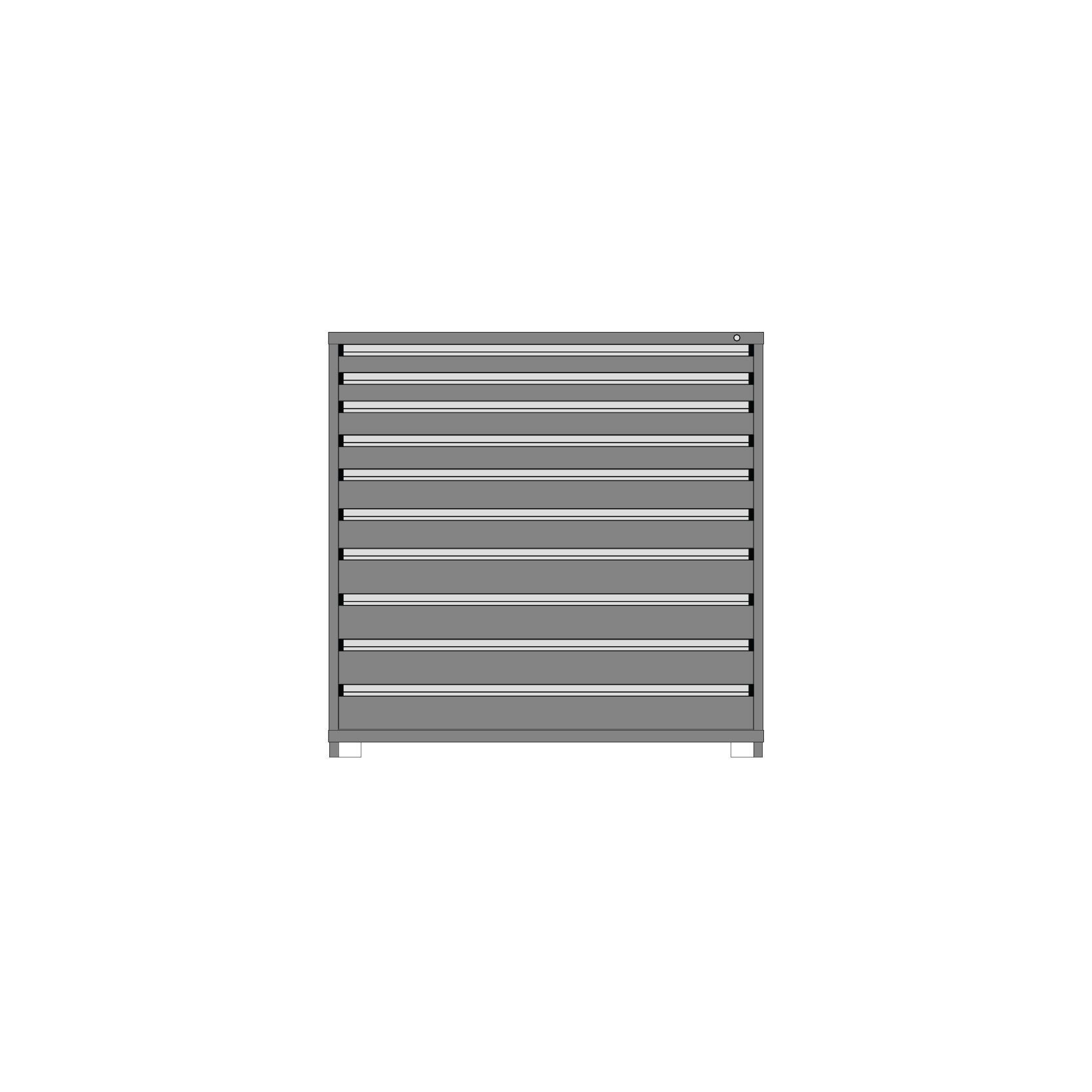 Borroughs Modular Drawer Cabinet Fork Truck Base, 10 Drawers- 59"H x 60-3/8"W x 29-1/4"D