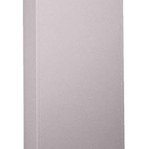 A 64 tall gray filing cabinet with a plain surface features two vertical doors and an Aurora Quik-Lok Shelving Back Panel, creating a sleek silhouette against the white background.