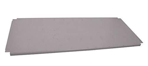 Aurora-Quik-Lok-Shelving-Deep-Storage-Shelf-18-Depth-B07N979KRB.jpg The 18 deep Aurora Quik-Lok Shelving Deep Storage Shelf is a flat, rectangular metal panel with a plain gray surface, slightly raised edges, and set against a white background.