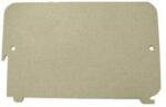 A rectangular piece of beige sandpaper with rounded corners and two small holes near the edges.