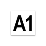 A white square with the bold, black alphanumeric text A1 in the center.