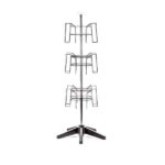 The Vulcan STAR 12 2 POCK 3 ROTATORS is a metal display rack with three tiers, featuring multiple wire compartments and a sturdy four-legged base. It includes 2 pockets and three rotators, displayed empty against a white background.