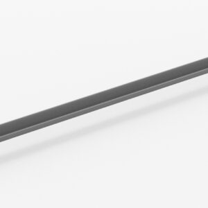 A long, slender metal bracket with mounting holes on each end, positioned diagonally against a plain white background.