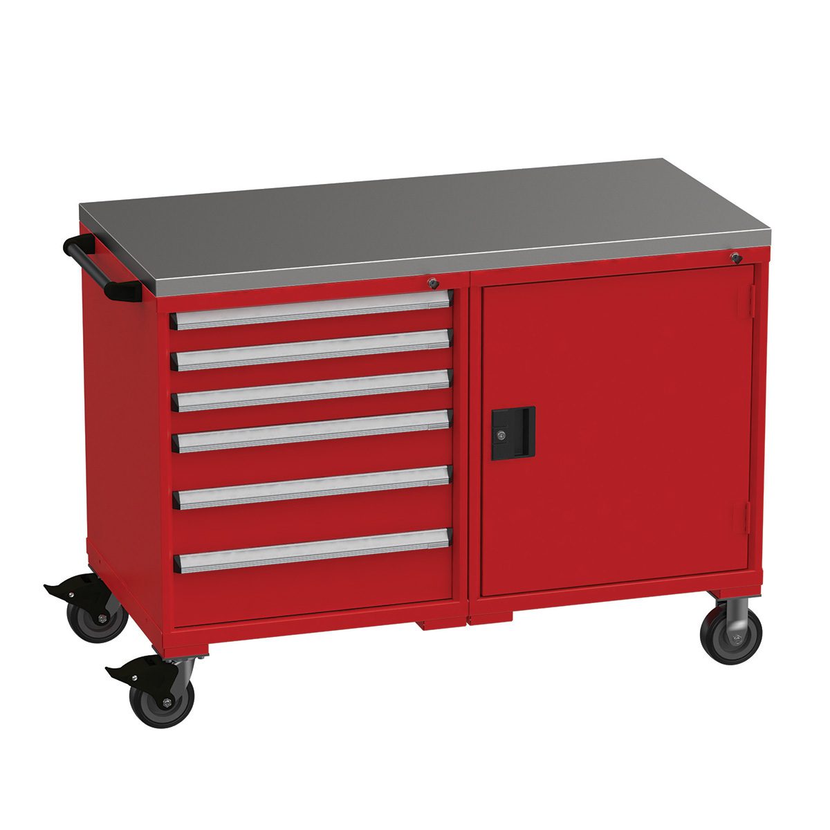 Borroughs Side by Side Mobile Cart 2, 45"H x 54"W x 29-1/4"D