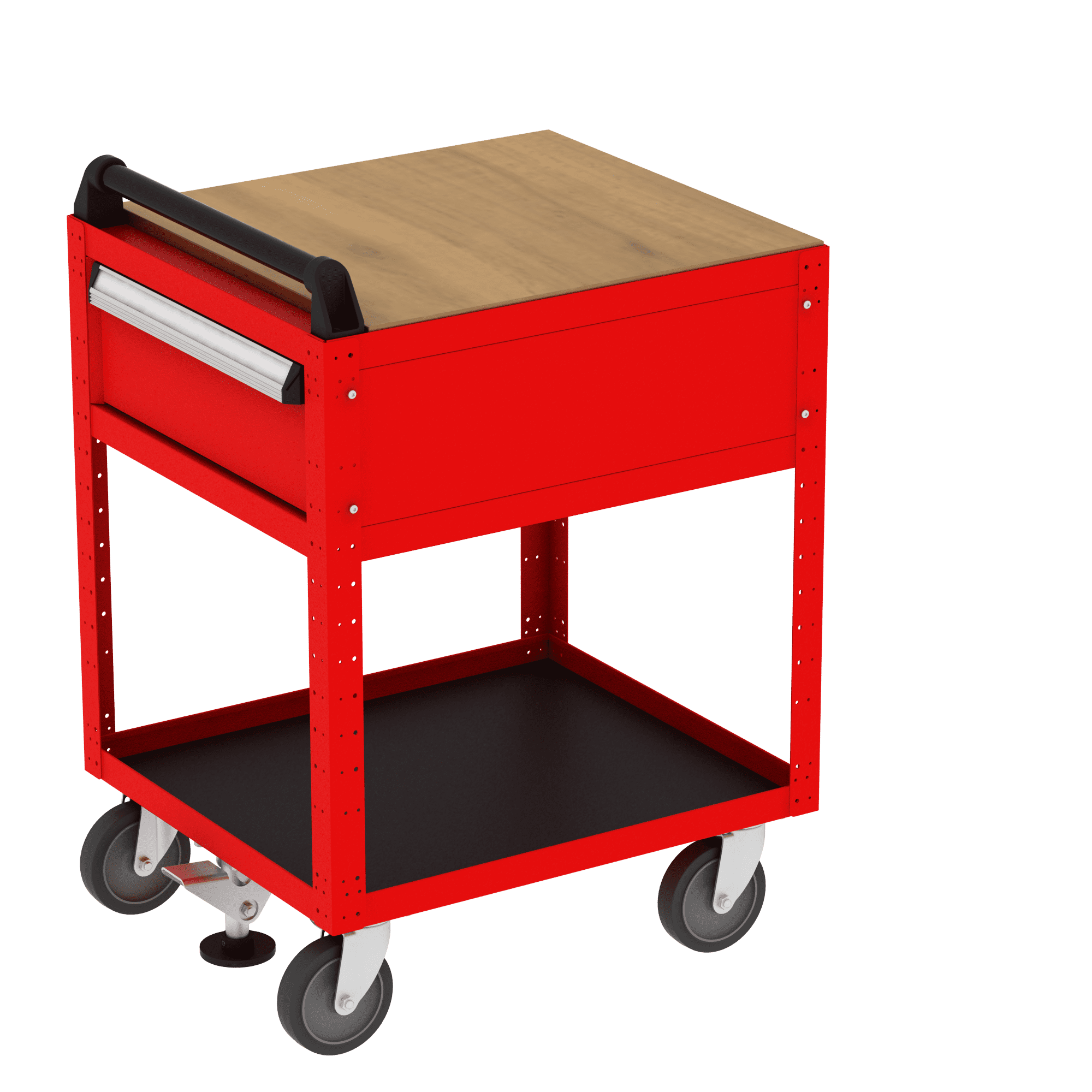 Basic Service Cart with Hardwood Top