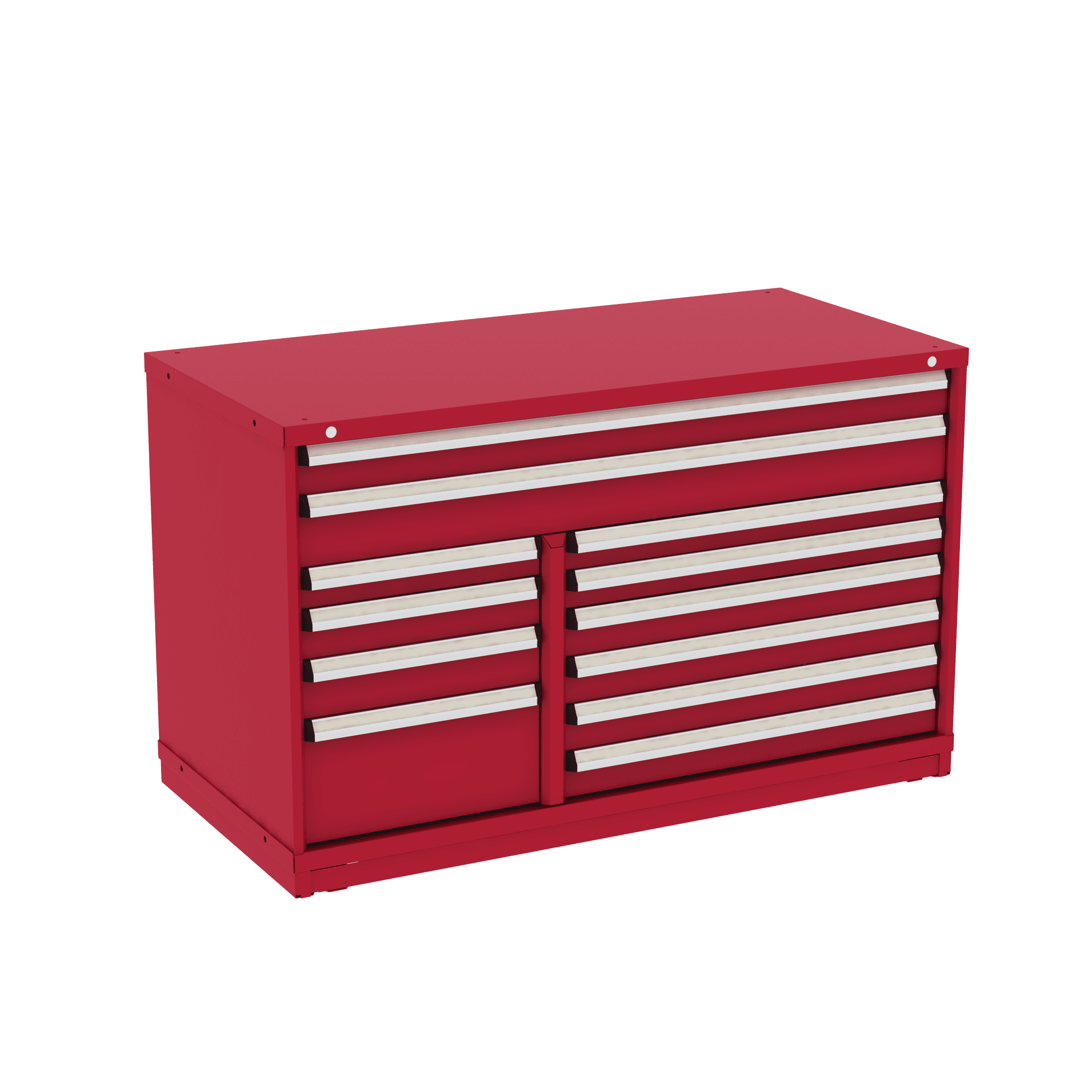 Borroughs Fork Truck Base Combination Cabinet, 12 Drawers, 37"H x 60-3/8"W x 29-1/4"D, A1-C602940FT-MD12AM