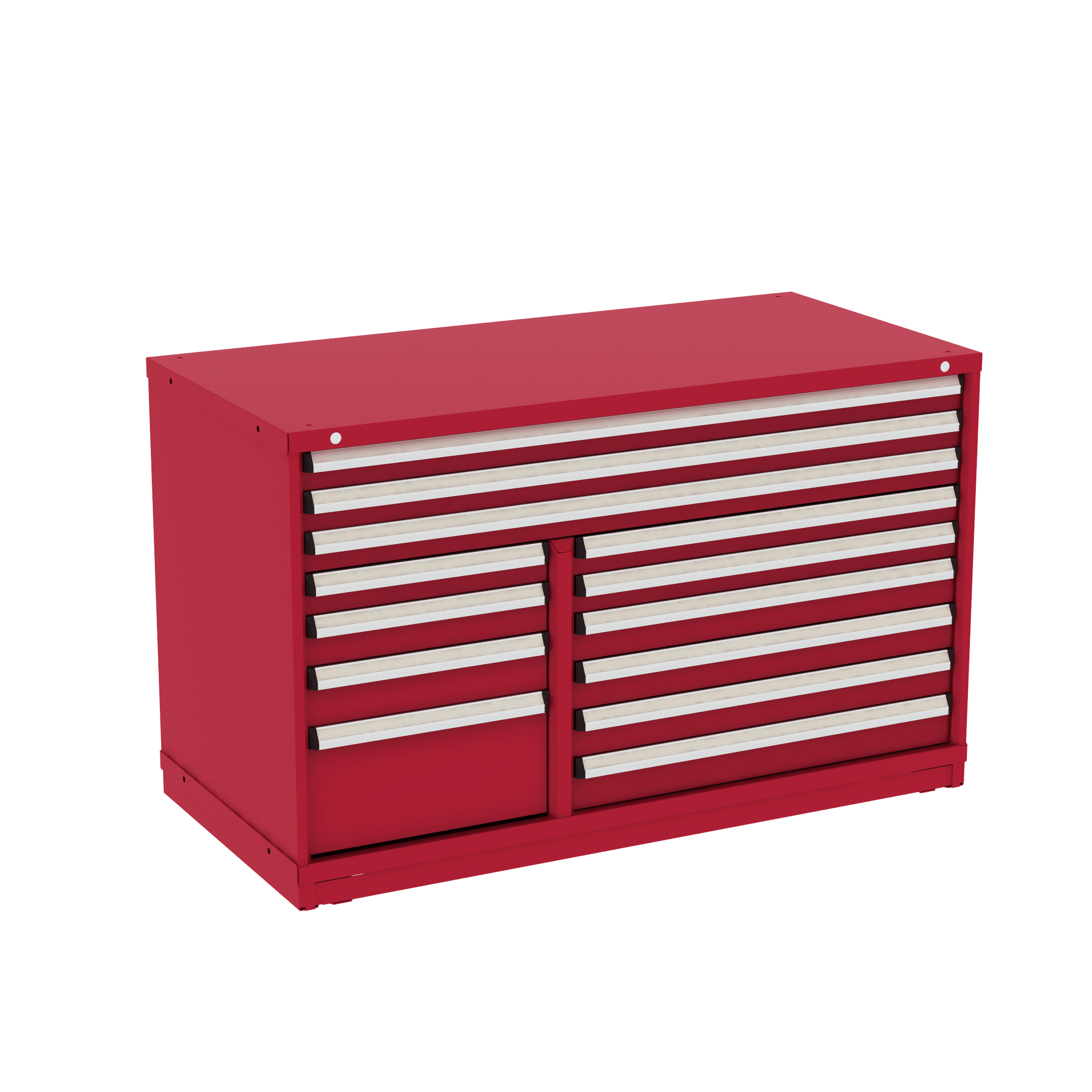 Borroughs Fork Truck Base Combination Cabinet, 13 Drawers, 37"H x 60-3/8"W x 29-1/4"D, A1-C602940FT-MD13AM