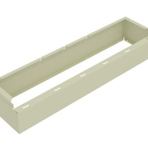 A beige rectangular box-shaped object with open top and bottom, featuring small cutouts along the top edge. It appears to be a structural frame or component, possibly for electrical or construction use.