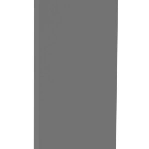 A tall, narrow, gray rectangular panel standing vertically against a white background.