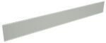 A long, blank strip of gray film with perforated edges is displayed against a white background.