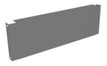 A flat, rectangular metal panel with a matte gray finish. It has two holes on the left side for mounting. The design is simple and industrial, likely used for covering or protection purposes.