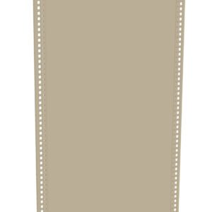 A tall, beige metal panel with small perforations along its vertical edges, standing upright.