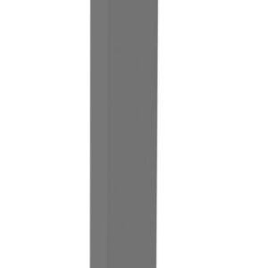 Tall, narrow, gray rectangular prism standing vertically with a smooth surface on a white background.