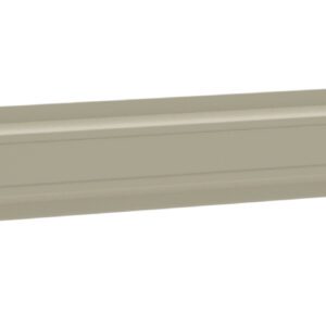 A long, narrow, beige metal rail with a smooth finish. It has small holes on both ends for mounting. The surface is slightly contoured with a horizontal groove running along its length.