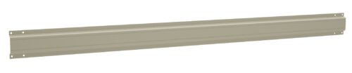 aj3zsgn7smhvp9vyqmf1.jpg A long, narrow, beige metal rail with a smooth finish. It has small holes on both ends for mounting. The surface is slightly contoured with a horizontal groove running along its length.