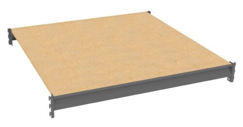 ak15lhke9odc3ijioexn.jpg A square, beige-colored flat panel with metal edges and notches on corners. The panel appears to be a structural or construction component, possibly used for flooring or decking. The background is plain white.