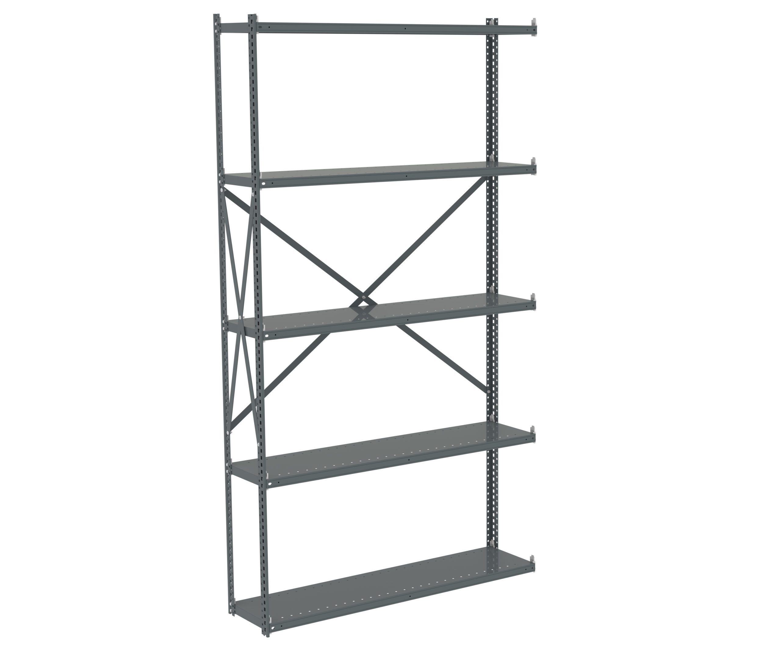 Open Q-Line Adder Unit - 2 Offset Angle Posts & 1 Beaded Post Medium Grey