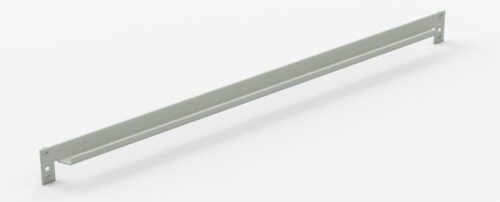 A long, rectangular metallic bracket with small holes at each end, designed for mounting or support, against a plain white background.