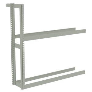 A metal frame with vertical and horizontal beams, featuring perforated edges and a rectangular shape. The frame is displayed on a plain white background.