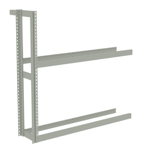 A metal frame with vertical and horizontal beams, featuring perforated edges and a rectangular shape. The frame is displayed on a plain white background.
