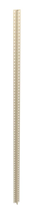 Long beige metal angle with evenly spaced heart-shaped cutouts running along the length. The angle is thin and vertically oriented against a white background.