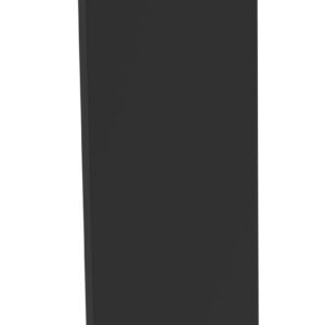 A tall, vertical black rectangle standing upright against a white background, resembling a blank sign or board.