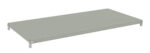 Flat, rectangular metal frame with small holes along the edges. The frame is supported by short, angled brackets at each corner. The surface is smooth and painted in a light grey color.