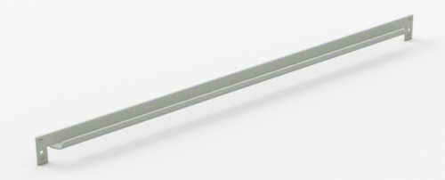 A long, slender metal bar with two holes at each end, designed for mounting or support purposes. The bar is light gray and positioned against a plain white background.